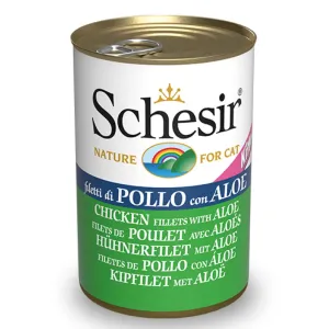 15% OFF (Exp 10May25): Schesir Chicken Fillets With Aloe In Jelly Kitten Canned Cat Food 140g