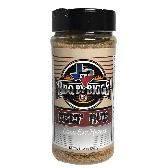 BBQ By Biggs Beef Rub – All-Natural, Bold Flavor Seasoning for Grilling & Smoking Meat | 16 oz Shaker