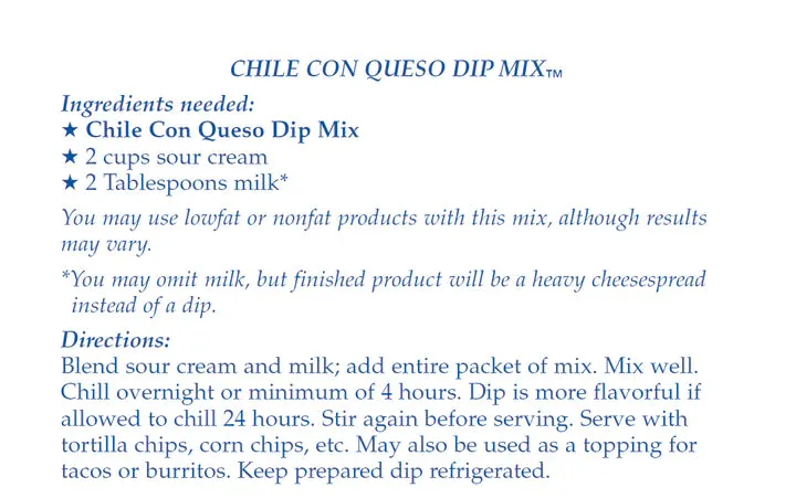 Chile Con Queso Dip Mix