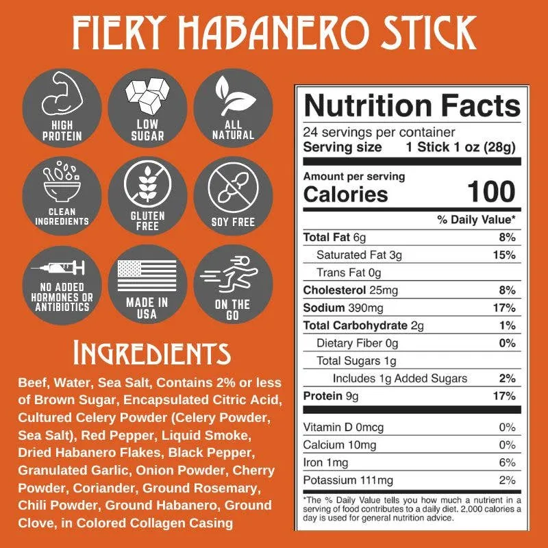 Fiery Habanero Beef Stick