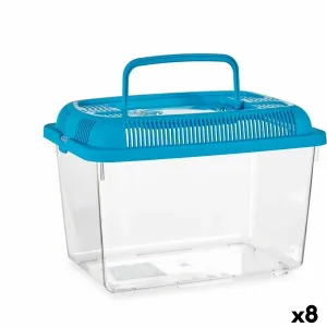 Fish Tank with Handle Large Blue Plastic 7 l 20 x 20 x 30 Cm 8 Units