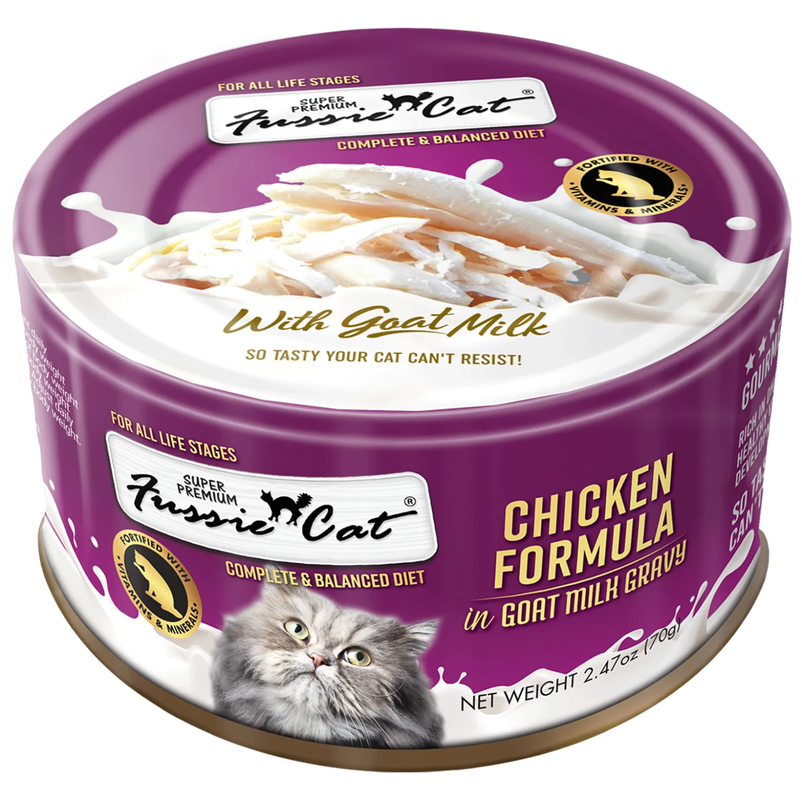 Fussie Cat Premium Chicken in Goats Milk Wet Cat Food, 2.47-oz
