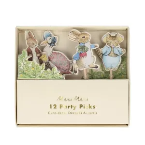 Meri Meri Peter Rabbit & Friends Party Picks - 12 Pkt