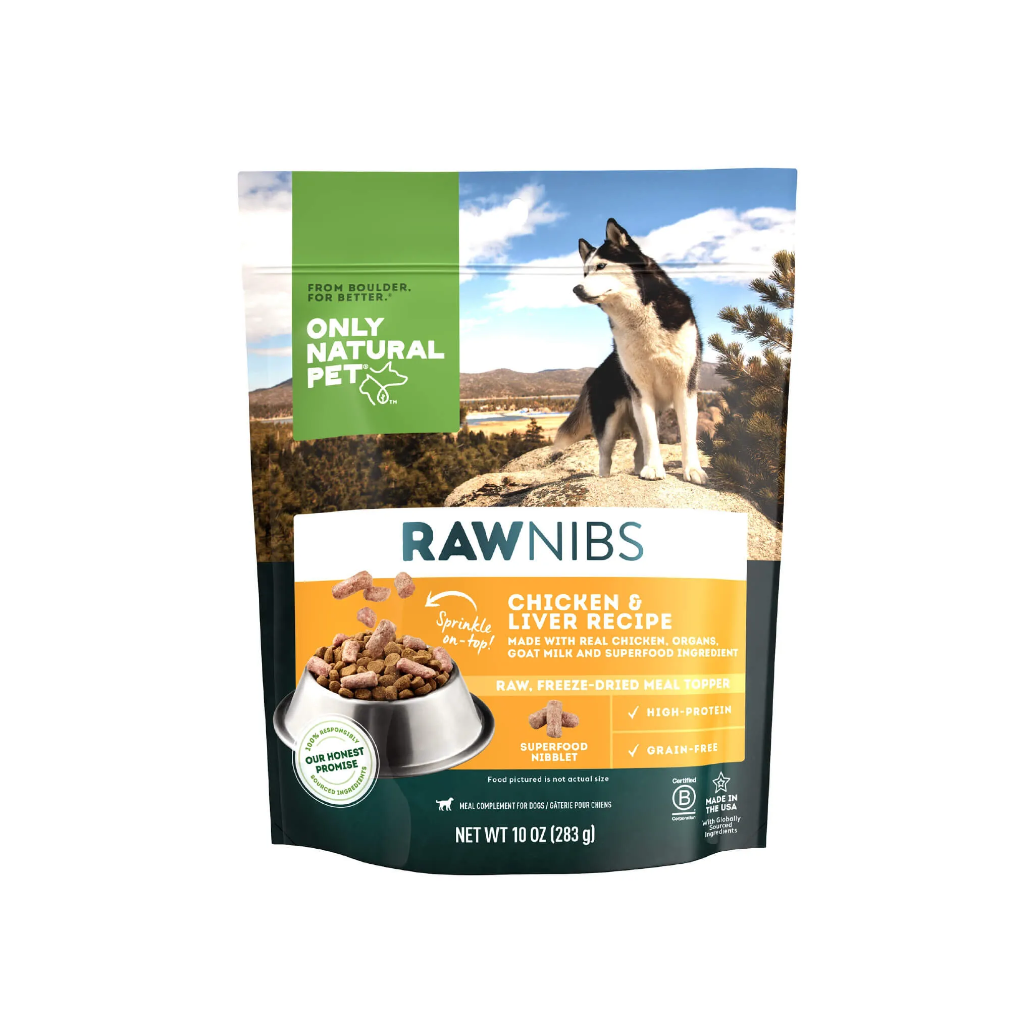 Only Natural Pet Raw Toppers Freeze-Dried Cage-Free Chicken & Liver Meal Toppers for Dogs