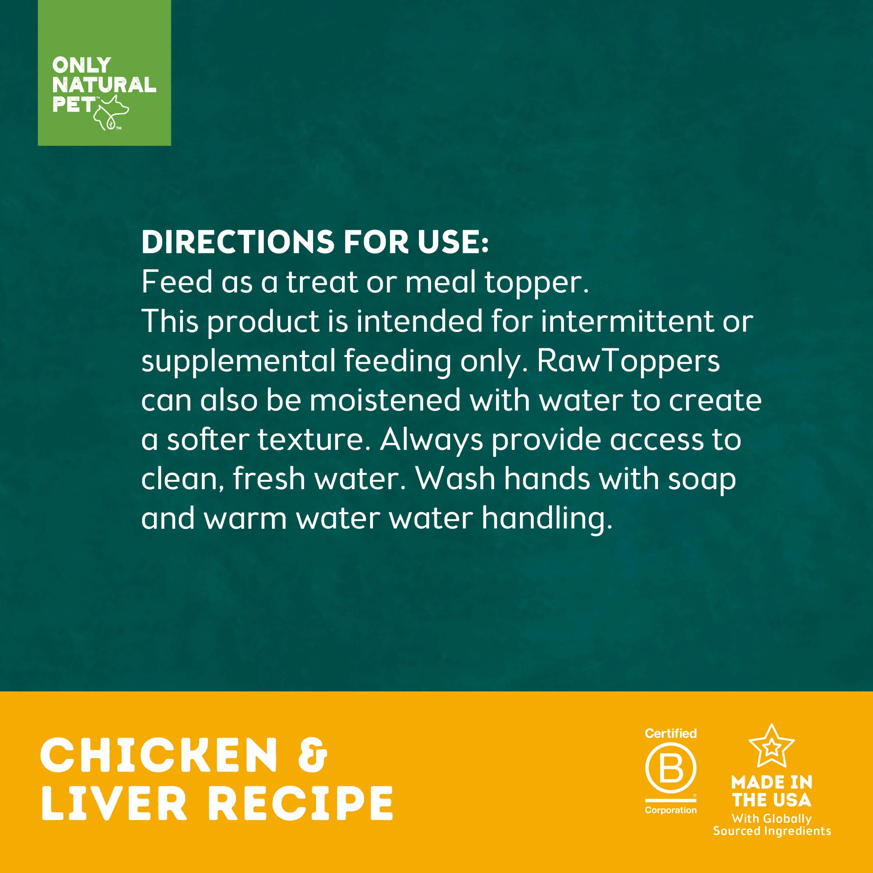 Only Natural Pet Raw Toppers Freeze-Dried Cage-Free Chicken & Liver Meal Toppers for Dogs