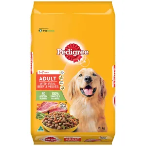 Pedigree Medium Breed Adult Real Beef & Vegetables Dry Dog Food 20kg