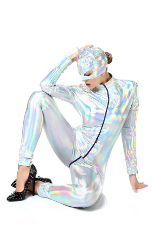Petite Holo Silver Cat Mask
