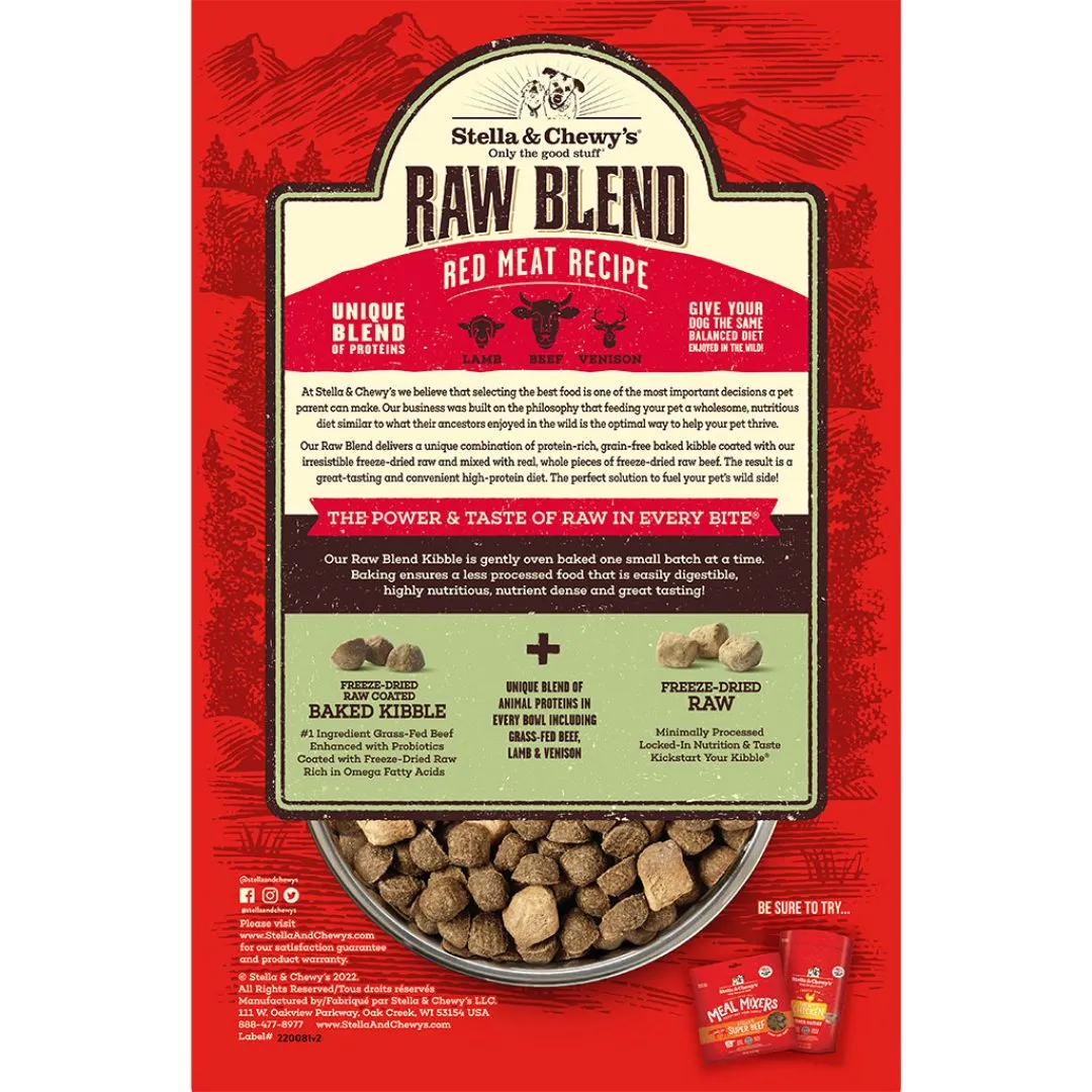 Stella and Chewy's Red Meat Grain-Free Raw Blend Baked Kibble Dry Dog Food